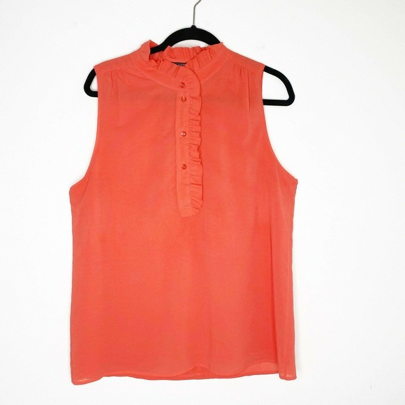 J. Crew Tops - J Crew Ruffle Collar Sleeveless Blouse Shirt 12
